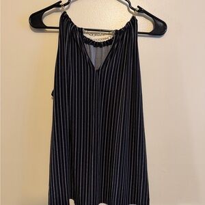 Women’s Black Pinstripe Tank Top